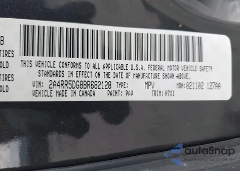 2011 Chrysler Town & Country Touring из США, поврежденный, VIN 2A4RR5DG8BR682128